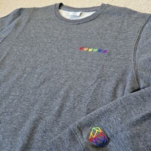 Labour of Love Pride Sweatshirt Size M Grey Rainbow Heart LGBTQ